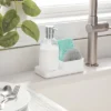 Plastic Soap Pump With Silicone Holder With Caddy & Tray White - Brightroom™: Kitchen Soap Caddy Dispenser