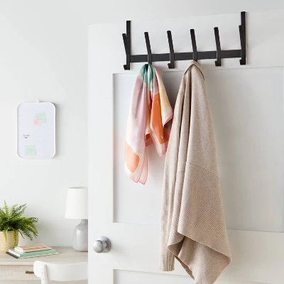 Over The Door 6 Hook - Black - Brightroom™ 1 Over The Door 6 Hook - Black - Brightroom™