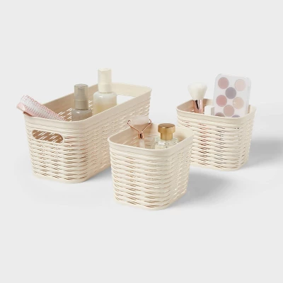 3pk Wave Assorted Decorative Basket Cream 5L Narrow 2c - Brightroom™ 3 3pk Wave Assorted Decorative Basket Cream 5L Narrow 2c - Brightroom™ - Image 3