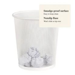 Mesh Waste Basket White - Brightroom™: Steel Indoor Trash Can, Nonslip Base, Fingerprint-Resistant, 3 Gallon Capacity 6 Mesh Waste Basket White - Brightroom™: Steel Indoor Trash Can, Nonslip Base, Fingerprint-Resistant, 3 Gallon Capacity -Home Comfort Store GUEST d9d2dc05 a805 4641 a2fd 2e5098a1fe97