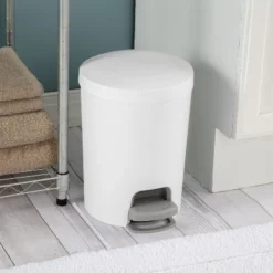 1.6gal Round Step Trash Can - Brightroom™: Compact Pedal-Operated Lid, Small Bathroom Bin, Textured White Finish 14 1.6gal Round Step Trash Can - Brightroom™: Compact Pedal-Operated Lid, Small Bathroom Bin, Textured White Finish -Home Comfort Store GUEST e09e76a9 b58c 4631 806e 6d1eee45cda2