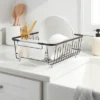 Small Steel Dish Drainer Black - Brightroom™: Freestanding Dish Drying Rack With Utensil Holder, Powder-Coated Steel