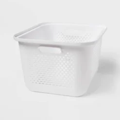 Medium Decorative Plastic Bin With Cutout Handles - Brightroom™ 7 Medium Decorative Plastic Bin With Cutout Handles - Brightroom™ -Home Comfort Store GUEST e1f081c9 83c4 4d3b b49c 871ebffed813