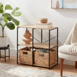 11" 4 Cube Storage Shelves - Brightroom™: Modular Storage Furniture, Anti-Tip, Paper Laminate, Powder-Coated Steel