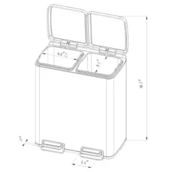 60L Stainless Steel Step Trash And Recycle Can - Brightroom™ 5 60L Stainless Steel Step Trash And Recycle Can - Brightroom™ -Home Comfort Store GUEST e7721439 02d4 4cbb 994a 7467bdac2ef2
