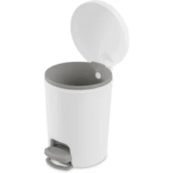 1.6gal Round Step Trash Can - Brightroom™: Compact Pedal-Operated Lid, Small Bathroom Bin, Textured White Finish 15 1.6gal Round Step Trash Can - Brightroom™: Compact Pedal-Operated Lid, Small Bathroom Bin, Textured White Finish -Home Comfort Store GUEST e7b7d364 e2e5 4250 831e 4f714ade8431