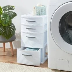 4 Drawer Medium Tower White - Brightroom