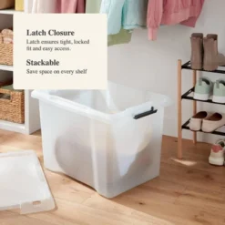 Large Frosted Latching Storage Box - Brightroom™: Stackable Clear Tote, 76L Capacity, Polypropylene, Universal Storage 6 Large Frosted Latching Storage Box - Brightroom™: Stackable Clear Tote, 76L Capacity, Polypropylene, Universal Storage -Home Comfort Store GUEST f23c34bd 6053 493d ac3c 2d88b7161b8f