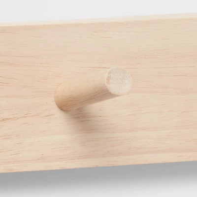 Wood 5 Hooks Rail Natural - Brightroom™ 2 Wood 5 Hooks Rail Natural - Brightroom™ - Image 2