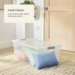 110qt Latching Clear Storage Box With Gray Latches - Brightroom™ 5 110qt Latching Clear Storage Box With Gray Latches - Brightroom™ -Home Comfort Store GUEST f6cfea15 f970 41e3 b747 0d78176dd897