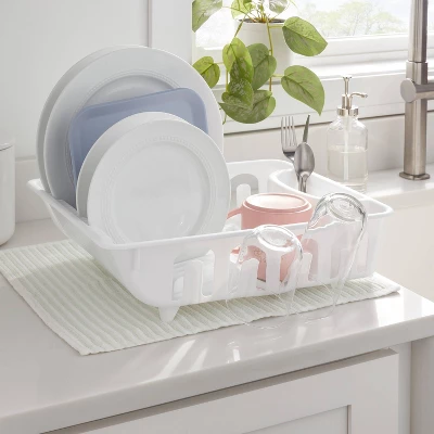 Plastic Dish Drainer White - Brightroom™: Freestanding Polypropylene Dish Drying Rack, Hand Wash, 17.4" Depth 1 Plastic Dish Drainer White - Brightroom™: Freestanding Polypropylene Dish Drying Rack, Hand Wash, 17.4" Depth