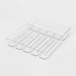 6 Compartment Plastic Drawer Flatware Organizer - Brightroom™: Clear In-Drawer Silverware Tray, Contemporary Style 5 6 Compartment Plastic Drawer Flatware Organizer - Brightroom™: Clear In-Drawer Silverware Tray, Contemporary Style -Home Comfort Store GUEST f88f6ece c51c 4c20 9f4c b4ef10e073ea