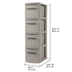4 Drawer Skinny Tower Dark Gray - Brightroom™: Plastic Storage Drawers, Decorative Organizer, No Assembly Required 13 4 Drawer Skinny Tower Dark Gray - Brightroom™: Plastic Storage Drawers, Decorative Organizer, No Assembly Required -Home Comfort Store GUEST fc8bcf60 1bc3 4160 b63d 7756ae196877