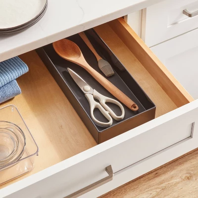 6"x15" Drawer Flatware Organizer Black - Brightroom™: In-Drawer Silverware Caddy, Dishwasher-Safe, Contemporary Style 1 6"x15" Drawer Flatware Organizer Black - Brightroom™: In-Drawer Silverware Caddy, Dishwasher-Safe, Contemporary Style